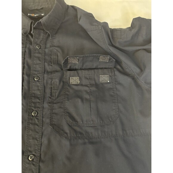 5.11 Tactical Taclite Pro Short Sleeve Button Up Black Shirt Men 2XL Workwear - Picture 8 of 12